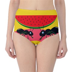 Ants And Watermelon  High-waist Bikini Bottoms by Valentinaart