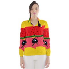 Ants And Watermelon  Wind Breaker (women) by Valentinaart