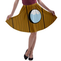 Over The Fence  A-line Skater Skirt by Valentinaart