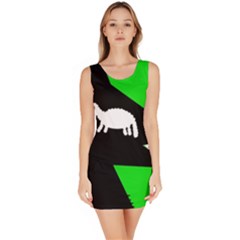 Wolf And Sheep Sleeveless Bodycon Dress by Valentinaart