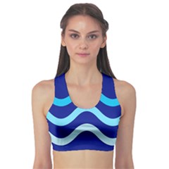 Blue Waves  Sports Bra by Valentinaart