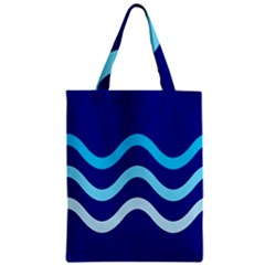 Blue Waves  Zipper Classic Tote Bag by Valentinaart