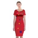 Red abstract sky Classic Short Sleeve Midi Dress View1