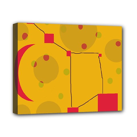 Yellow Abstract Sky Canvas 10  X 8 