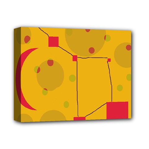 Yellow Abstract Sky Deluxe Canvas 14  X 11  by Valentinaart