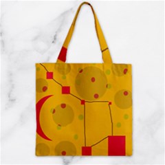 Yellow Abstract Sky Zipper Grocery Tote Bag by Valentinaart