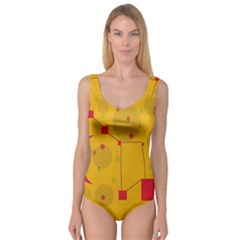 Yellow Abstract Sky Princess Tank Leotard 