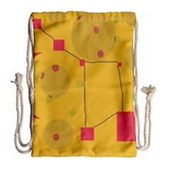 Yellow Abstract Sky Drawstring Bag (large)