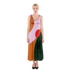 Decorative Abstraction  Sleeveless Maxi Dress