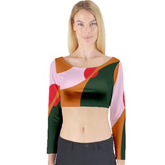 Decorative Abstraction  Long Sleeve Crop Top by Valentinaart