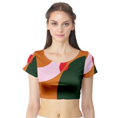 Decorative Abstraction  Short Sleeve Crop Top (tight Fit)