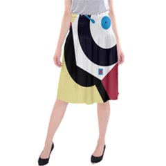 Digital Abstraction Midi Beach Skirt