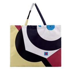 Digital Abstraction Zipper Large Tote Bag