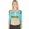 Abstract landscape  Long Sleeve Crop Top View1