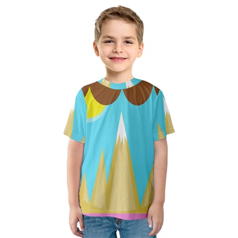 Abstract Landscape  Kid s Sport Mesh Tee by Valentinaart