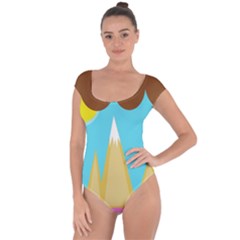 Abstract Landscape  Short Sleeve Leotard 