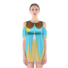 Abstract Landscape  Cutout Shoulder Dress by Valentinaart