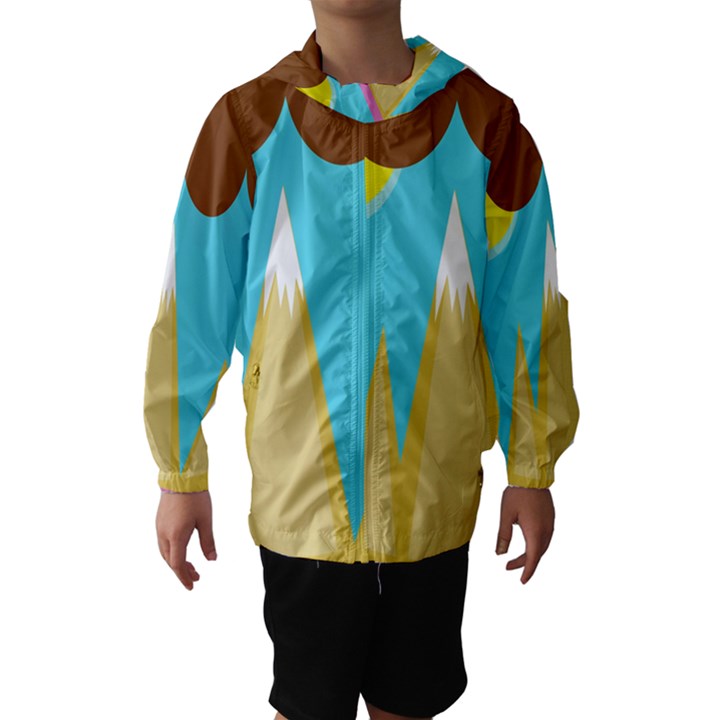 Abstract landscape  Hooded Wind Breaker (Kids)