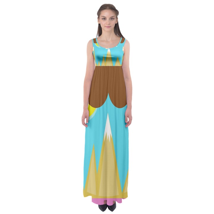 Abstract landscape  Empire Waist Maxi Dress