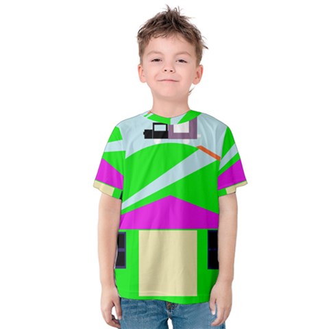 Abstract Landscape  Kid s Cotton Tee by Valentinaart