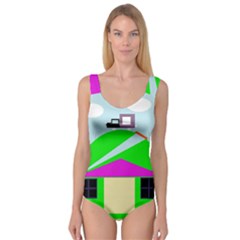 Abstract Landscape  Princess Tank Leotard  by Valentinaart