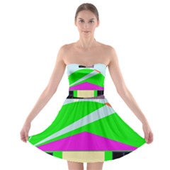 Abstract Landscape  Strapless Dresses by Valentinaart