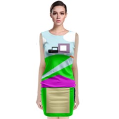 Abstract Landscape  Classic Sleeveless Midi Dress by Valentinaart