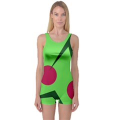 Cherries  One Piece Boyleg Swimsuit