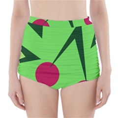 Cherries  High-waisted Bikini Bottoms