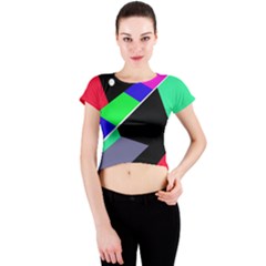 Abstract Fish Crew Neck Crop Top by Valentinaart