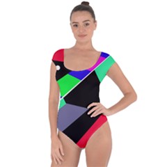 Abstract Fish Short Sleeve Leotard 