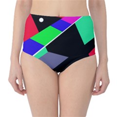 Abstract Fish High-waist Bikini Bottoms