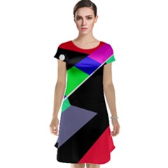 Abstract Fish Cap Sleeve Nightdress