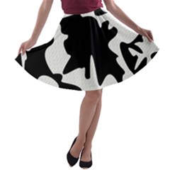 Black And White Elegant Design A-line Skater Skirt