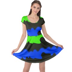 Colorful Abstraction Cap Sleeve Dresses