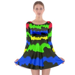 Colorful Abstraction Long Sleeve Skater Dress by Valentinaart