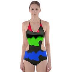 Colorful Abstraction Cut-out One Piece Swimsuit by Valentinaart