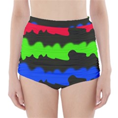 Colorful Abstraction High-waisted Bikini Bottoms