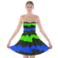 Colorful Abstraction Strapless Dresses by Valentinaart