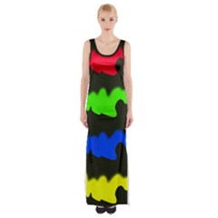 Colorful Abstraction Maxi Thigh Split Dress