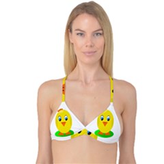 Cute Chicken  Reversible Tri Bikini Top