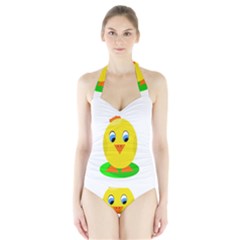 Cute Chicken  Halter Swimsuit by Valentinaart