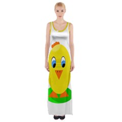 Cute Chicken  Maxi Thigh Split Dress by Valentinaart