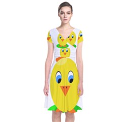 Cute Chicken  Short Sleeve Front Wrap Dress by Valentinaart