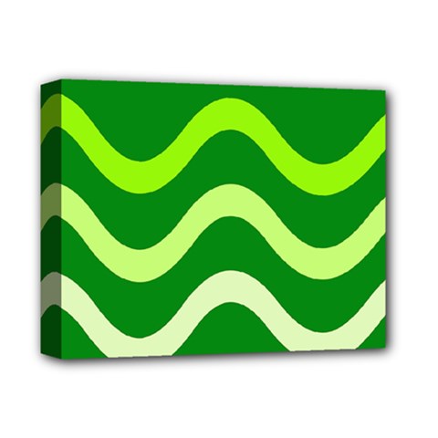 Green Waves Deluxe Canvas 14  X 11  by Valentinaart