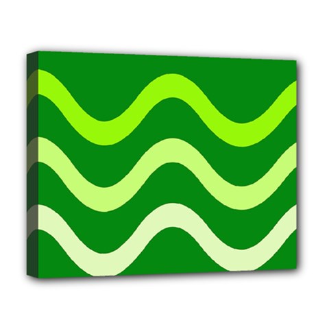 Green Waves Deluxe Canvas 20  X 16  