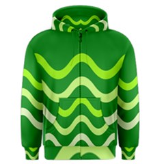 Green Waves Men s Zipper Hoodie by Valentinaart