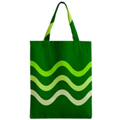 Green Waves Zipper Classic Tote Bag