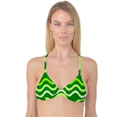 Green Waves Reversible Tri Bikini Top by Valentinaart