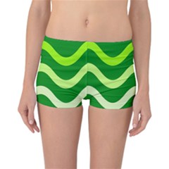 Green Waves Reversible Boyleg Bikini Bottoms by Valentinaart